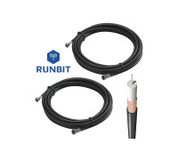 Коаксиальный кабель RunBit 3D-FB для 3G 4G антенн MIMO с низким затуханием сигнала ( премиум аналог RG58), 2 по 15м
