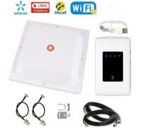 Полный комплект мобильный интернет модем 3G/4G с Wifi и аккумулятором ZTE MF920U + антенна MIMO Rnet 2 по 16 дБ + кабель + переходники