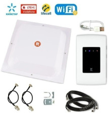 Полный комплект мобильный интернет модем 3G/4G с Wifi и аккумулятором ZTE MF920U + антенна MIMO Rnet 2 по 16 дБ + кабель + переходники