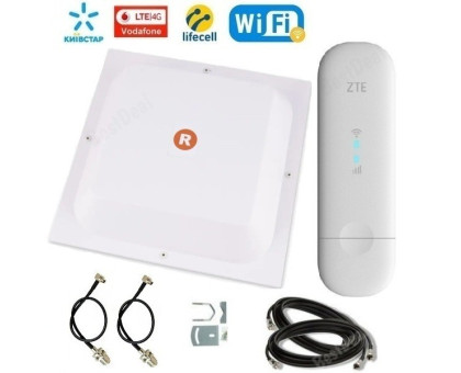 Комплект WiFi 3G/4G мобильный интернет модем с Wifi ZTE MF79U + антенна MIMO Rnet 2x16 дБ + кабель + переходники