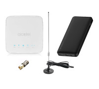 Комплект 4G WiFi роутер Alcatel HH40 + автомобильная антенна 10 дБ + Powerbank 10000 мАч