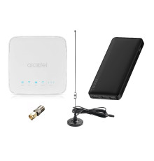Комплект 4G WiFi роутер Alcatel HH40 + автомобильная антенна 10 дБ + Powerbank 10000 мАч