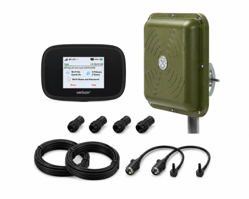  4G Комплект для военных роутер Novatel MiFi 7730L с антенной ENERGY MIMO 2x15 дБ (1700–2700 МГц) c кабелем и переходниками под ключ