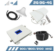 Комплект посилення сигналу "Зв'язок + інтернет" з антеною 11 Дб (900/1800/2100 Мгц)