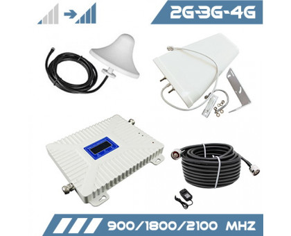 Комплект посилення сигналу "Зв'язок + інтернет" з антеною 11 Дб (900/1800/2100 Мгц)