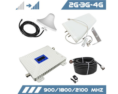 Комплект посилення сигналу "Зв'язок + інтернет"  з антеною 11 Дб (900/1800/2100 Мгц)