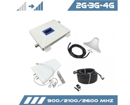 Комплект усиления сигнала "Связь + интернет Городской" с антенной 11 Дб  (900/2100/2600 МГц)