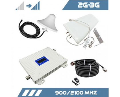 Комплект усиления сигнала "Связь + 3G интернет" с антенной 11 Дб  (900/2100 МГц)