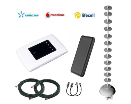 Комплект 4G WiFi роутер ZTE MF920U + 4G антенна MIMO 2x20 дБ и Powerbank