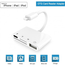 Перехідник для iPhone USB і SD/TF Card Reader адаптер для iPad на флешку і SD TF картрідер кабель з роз'ємом зарядки