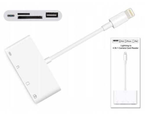 Перехідник для iPhone USB і SD/TF Card Reader адаптер для iPad на флешку і SD TF картрідер кабель з роз'ємом зарядки