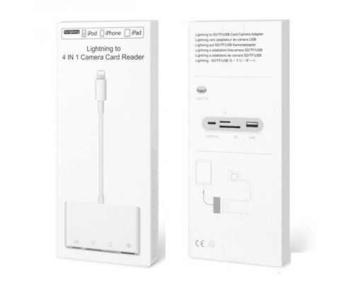 Перехідник для iPhone USB і SD/TF Card Reader адаптер для iPad на флешку і SD TF картрідер кабель з роз'ємом зарядки