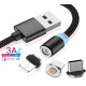 Кабель магнітний для заряджання телефону 3 в 1 зарядка для iphone ipad Micro USB Type C Lightning 2м IP-34