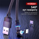 Магнитный кабель для быстрой зарядки всех смартфонов и планшетов USB-кабель 3в1 Micro USB Type C USB C 3A Быстрая зарядка Вращение на 360° 1м Pavlysh XC-17