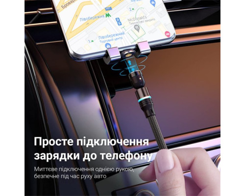 Магнитный кабель для зарядки всех смартфонов 2022 2 метра быстрая зарядка для iphone USB-кабель 3в1 Micro USB Type C USB C Быстрая зарядка 3A+ Вращение на 360° 2м Paviysh RT-77