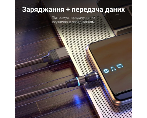 Магнитный кабель для зарядки всех смартфонов 2022 2 метра быстрая зарядка для iphone USB-кабель 3в1 Micro USB Type C USB C Быстрая зарядка 3A+ Вращение на 360° 2м Paviysh RT-77