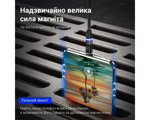 Магнитный кабель для зарядки всех смартфонов 2022 2 метра быстрая зарядка для iphone USB-кабель 3в1 Micro USB Type C USB C Быстрая зарядка 3A+ Вращение на 360° 2м Paviysh RT-77