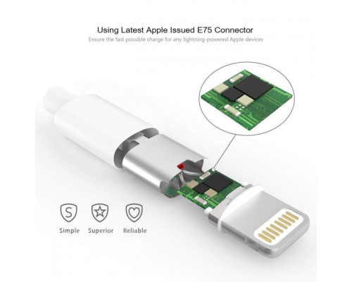 Кабель для iPhone Lightning to USB зарядний кабель для iPad IOS 2m і блок живлення зарядний Комплект White PAVLYSH (PZ-20)