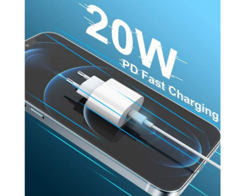 Швидка зарядка для iphone 11/12 комплект кабель Typ-C Lighting Блок живлення 20W PAVLYSH