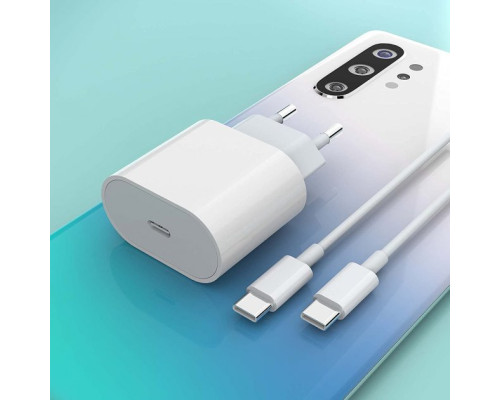 Швидка зарядка для iphone 11/12 комплект кабель Typ-C Lighting Блок живлення 20W PAVLYSH