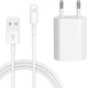 Кабель для iPhone Lightning to USB Foxconn зарядний кабель для iPad IOS 1m і блок живлення зарядний Комплект White