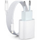 Быстрая зарядка для iphone комплект кабель Type-C Lighting Блок питания 20W 11 / 12 pro max / 13 fast charger