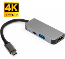 USB хаб Type-C to HDMI USB 3.0 PD 4K UHD USB-C хаб для MacBook USB HUB для ноутбука Space Gray PAVLYSH (PH-26)