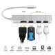 USB хаб для MacBook Type C на 3 USB 3.0 та HDMI адаптер Usb hub для USB-C to USB та HDMI на комп'ютер MacBook hub PAVLYSH (PH-12)