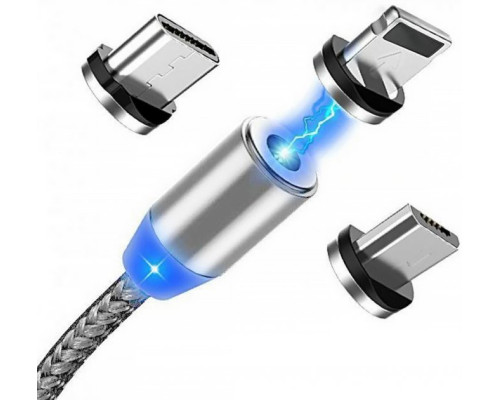 Магнитный кабель для зарядки смартфона 3в1 для іOS, Android, Type-С 2м Магнитная зарядка шнур Magnetic