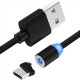 Магнітний кабель шнур для заряджання телефону Lightning, MicroUSB, Type-C Магнітна зарядка з круглим роз'ємом 0,5м USB-77 3в1
