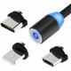 Магнитная зарядка кабель USB 3 в 1 X-Cable TP для Android, Iphone, Type C Magnetic USB Cable 1м Black
