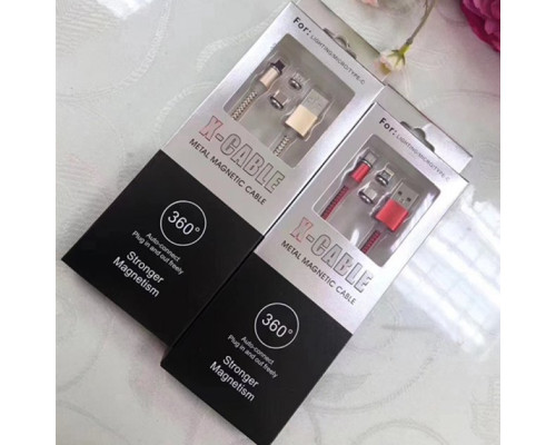 Магнитная зарядка кабель USB 3-в-1 X-Cable TP для Android, Iphone, Type C Magnetic USB Cable 2м Black