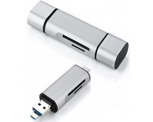 Перехідник Card Reader SD/MicroSD флешка на USB Type-C та USB 2.0 адаптер USB на Micro USB для картридер PAVLYSH (PA-46)