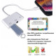 Перехідник для iPhone на USB та навушники AUX адаптер для iPad на аудіо 3.5mm та USB флешку кабель PAVLYSH (PA-37)