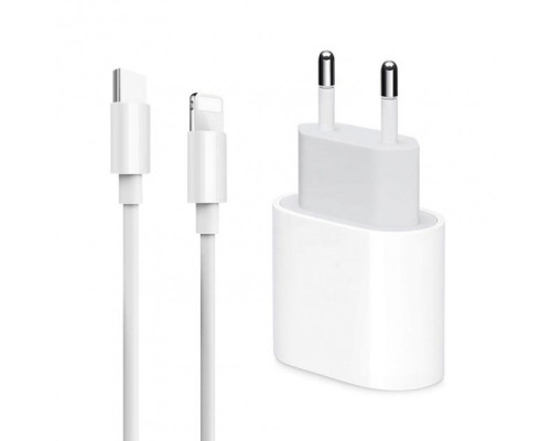Комплект швидкої зарядки для Apple iPhone Зарядний пристрій 20 W USB-C + Кабель USB-C to Lightning PAVLYSH 8