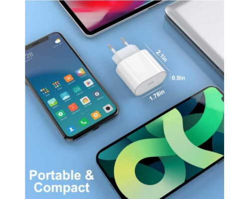Комплект швидкої зарядки для Apple iPhone Зарядний пристрій 20 W USB-C + Кабель USB-C to Lightning PAVLYSH 8