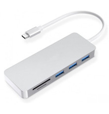 USB хаб для MacBook на 3 USB 3.0 Card Reader адаптер Usb hub USB-C to USB Card Reader на комп'ютер MacBook hub PAVLYSH (PH-16)
