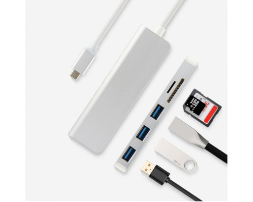 USB хаб для MacBook на 3 USB 3.0 Card Reader адаптер Usb hub USB-C to USB Card Reader на комп'ютер MacBook hub PAVLYSH (PH-16)
