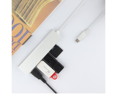 USB хаб для MacBook на 3 USB 3.0 Card Reader адаптер Usb hub USB-C to USB Card Reader на комп'ютер MacBook hub PAVLYSH (PH-16)