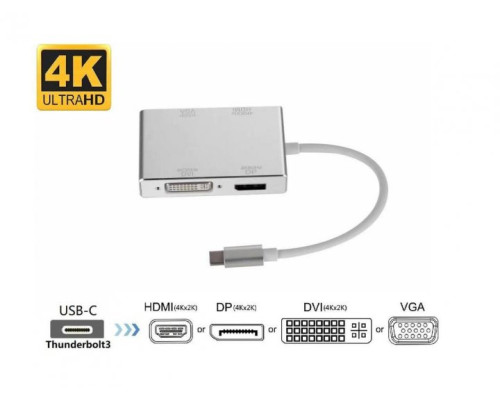 USB хаб на VGA DVI HDMI перехідник DisplayPort для Type-C адаптер USB hub USB-C на телевізор флешку проектор MacBook hub PAVLYSH (PH-06)