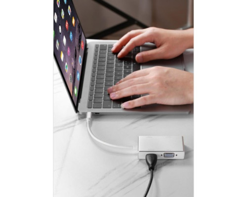 USB хаб на VGA DVI HDMI перехідник DisplayPort для Type-C адаптер USB hub USB-C на телевізор флешку проектор MacBook hub PAVLYSH (PH-06)