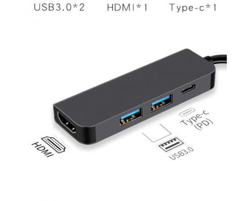 USB хаб Type-C to HDMI USB 3.0 PD Adapter 4K UHD Space Gray PAVLYSH (PH-56)